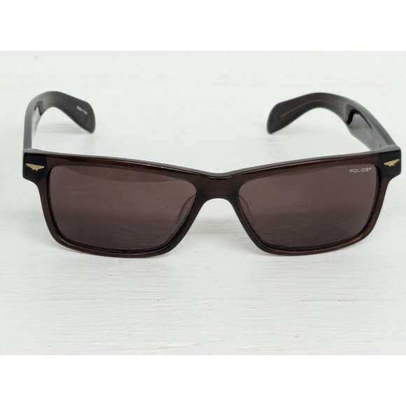 POLICE Dark Brown Square Frame Sunglasses (small) With Case Rare Made In Italy - Picture 1 of 10